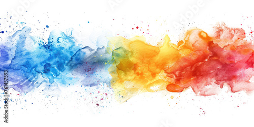 abstract water color painting with splashes and drops isolated on white or transparent png