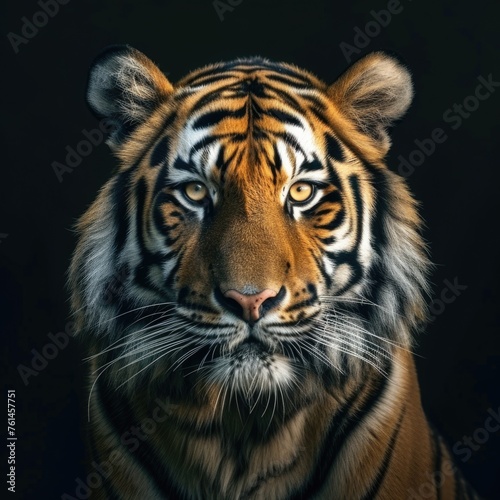 An Up-Close Portrait of a Tigress with a Fierce Gaze