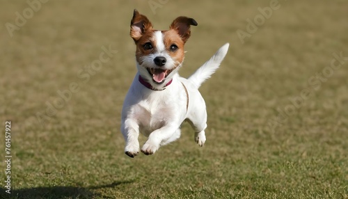 A Spirited Jack Russell Terrier Jumping For Joy