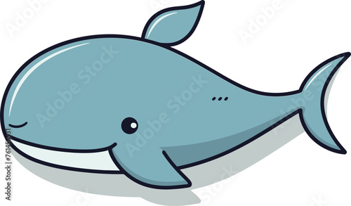 Majestic Whale Vector Illustration in Deep Blue Waters