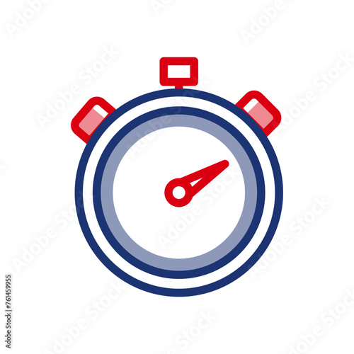 Simple vector icon of sports stopwatch, tracker. Can be used to measure time in running, swimming, cycling, fitness and the like. For time management applications and sports equipment stores.