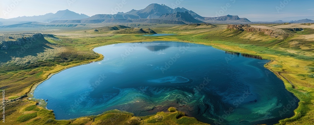 Aerial view of Frostastadavatn lake