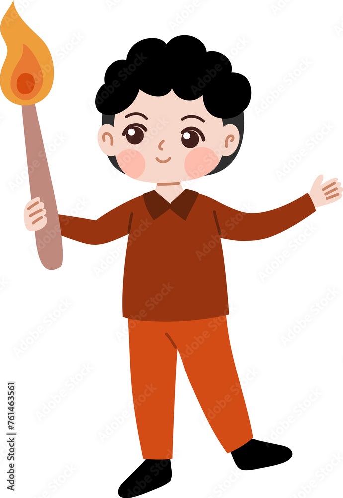 cute muslim kid carrying torch for torch parade cute muslim kid carrying torch for torch parade