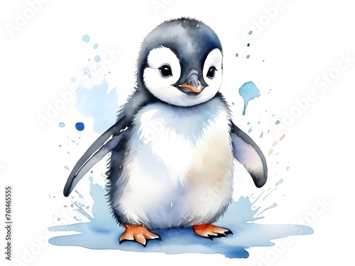cute watercolor baby penguin  © zuleyka123