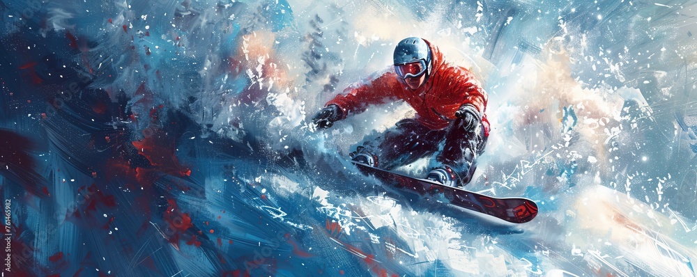 Fototapeta premium Snowboarder