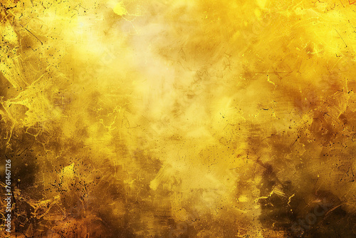 close up horizontal image of a yellow textured abstract background Generative AI