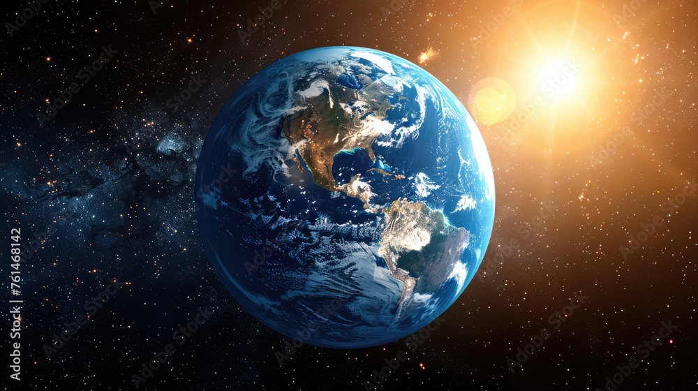 Fototapeta premium Earth from space showing realistic earth surface. Global warming concept concept of drought