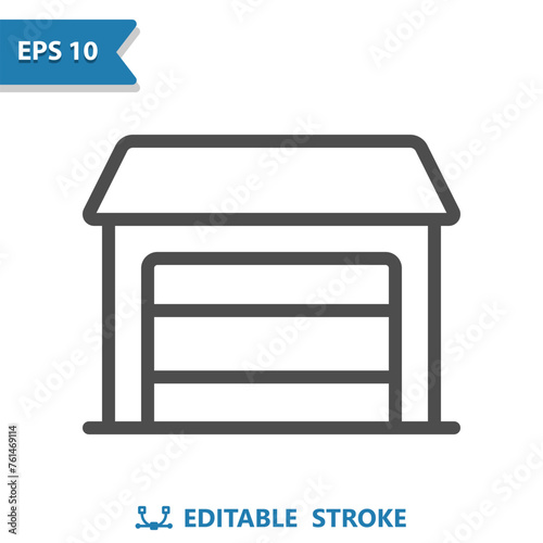 Garage Icon. Warehouse, Storage Unit, Storage Locker, Building