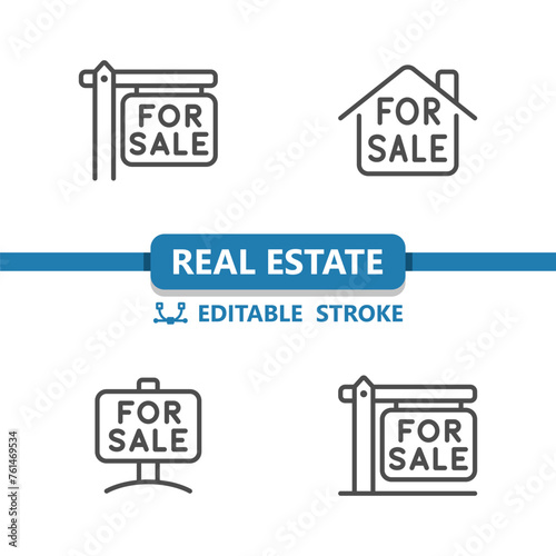 Real Estate Sign Icons. For Sale, House Icon