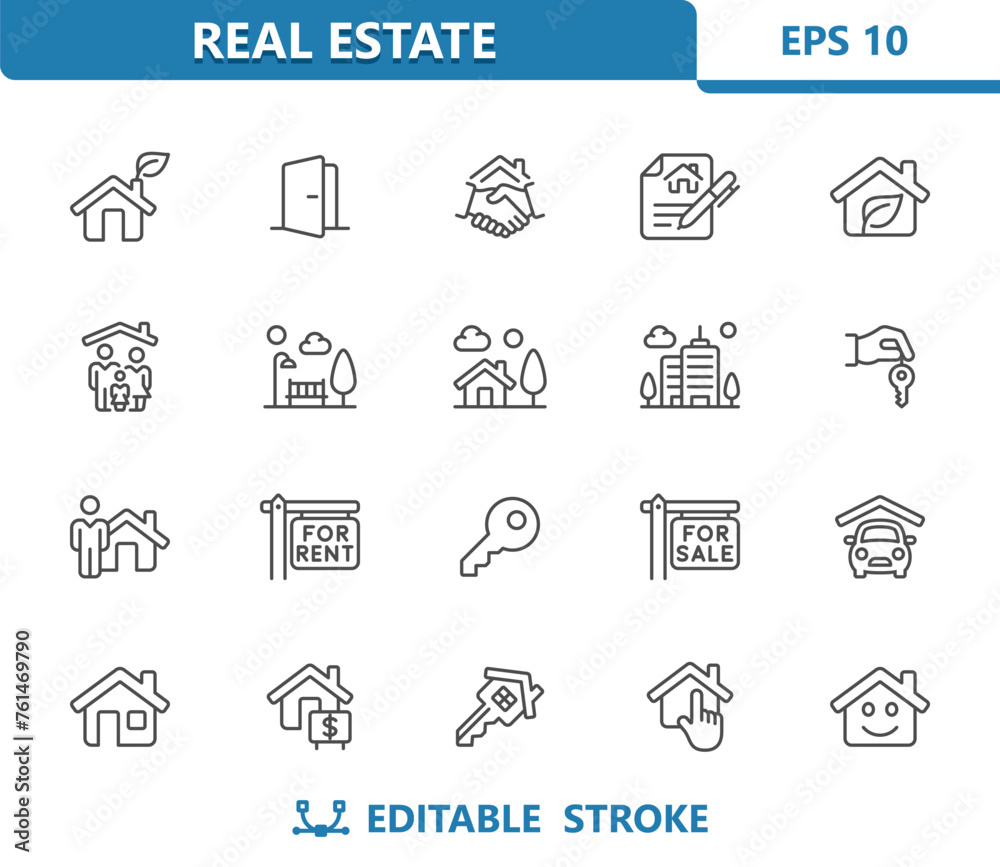 Home Icons. Household, House, Real Estate, Building