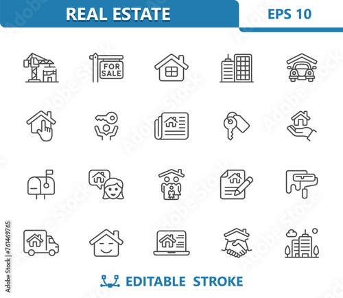Real Estate Icons. Home, House, Realtor, Building