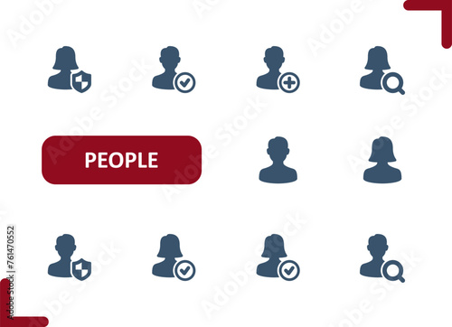 People Icons. Man, Woman, User, Avatar, Human Resources, Silhouette Icon