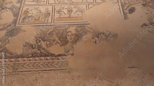 Wallpaper Mural Israel, Lower Galilee, Zippori National Park The city of Zippori (Sepphoris) A Roman Byzantine period city with an abundance of mosaics. Mosaic floor "Mona Lisa of the Galilee", 4th-century Roman mosa Torontodigital.ca