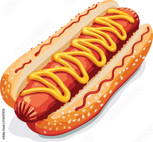 Colorful cartoon hot dog illustrations for menus,isolated vector art