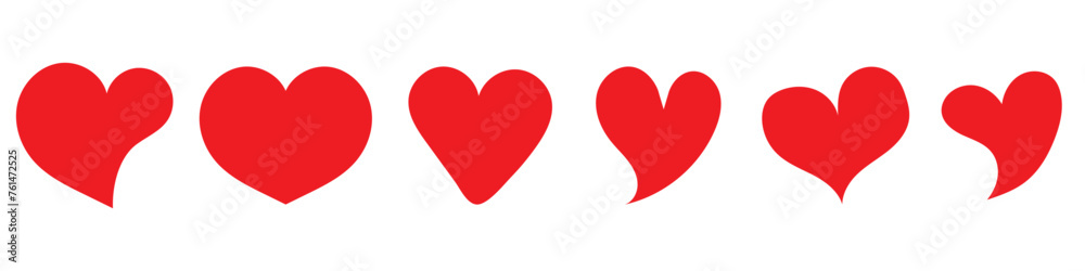 Heart Red | Love | Logo | Variations. isolated on white background. Heart Red | Love | Logo | Variations. isolated on white background.