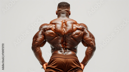 Extreme muscular back from a bodybuilder