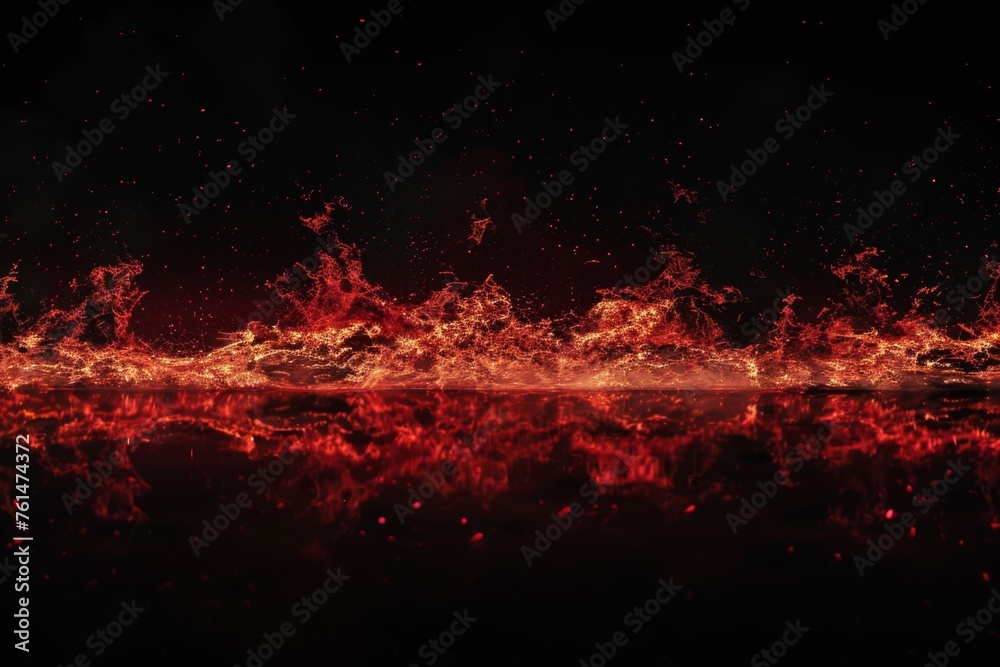 Fire flames on a black background an abstract concept.