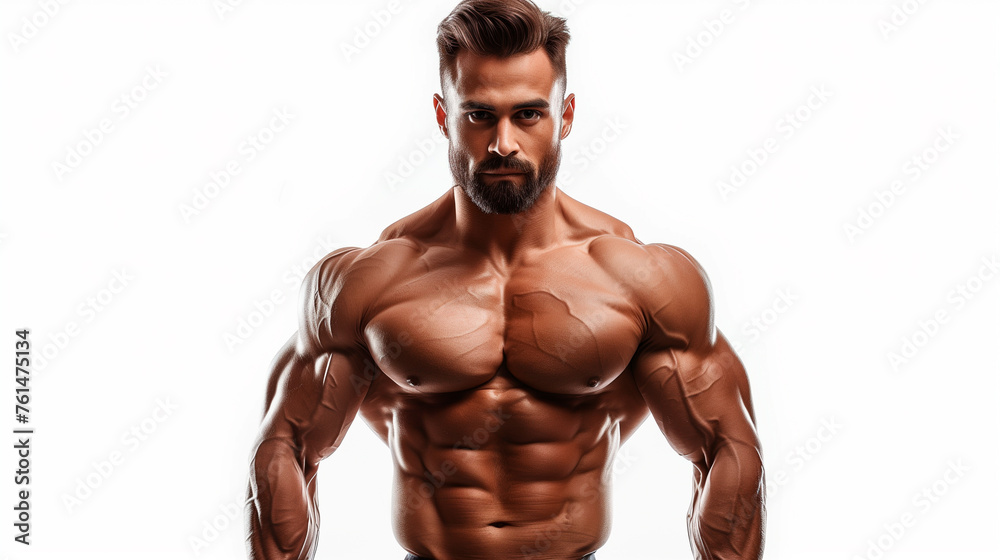 muscular shirtless man looking into the camera muscular shirtless man looking into the camera