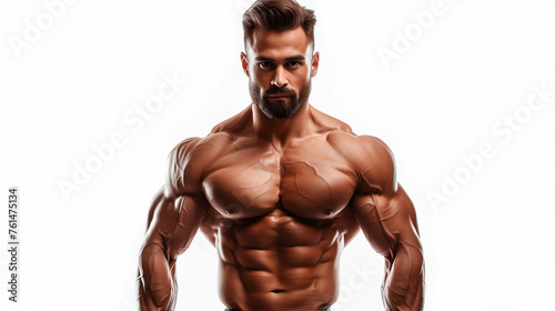 muscular shirtless man looking into the camera