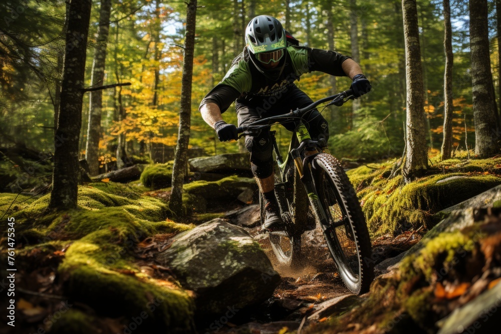 Bicycle ride along mountain trails Bicycle ride along mountain trails