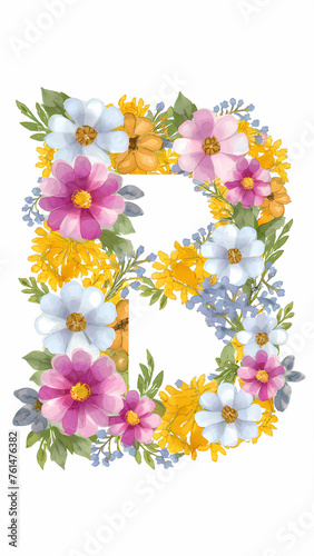 Floral Alphabet B