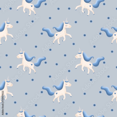 Cute unicorn.Seamless pattern Wallpaper package decoration  Textile