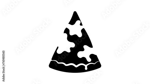 piece of Pizza, black isolated silhouette