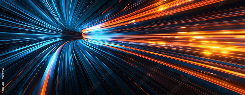 Abstract background with speed lines and glowing light