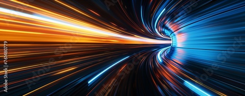 Abstract background with speed lines and glowing light