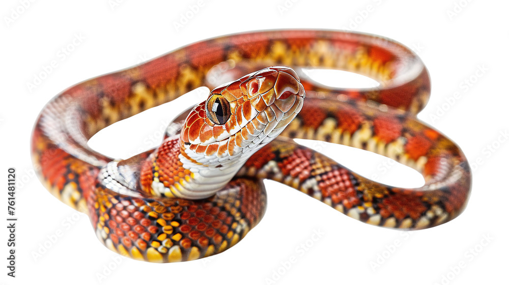 Fototapeta premium Snake, corn snake, full body, beautiful, transparent background