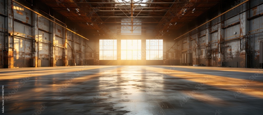 Evoking an Ambiance of Empty Warehouse with Dramatic Lighting