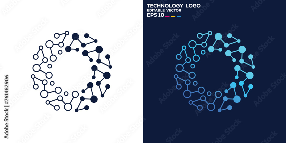 Vector design template of technology logo, blockchain, connection, dot, internet system, symbol icon creative EPS10 Vector design template of technology logo, blockchain, connection, dot, internet system, symbol icon creative EPS10