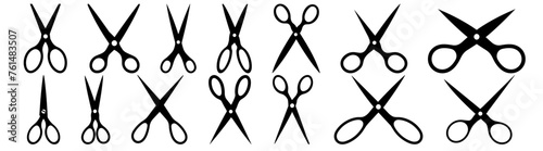Scissor silhouette set vector design big pack of illustration and icon
