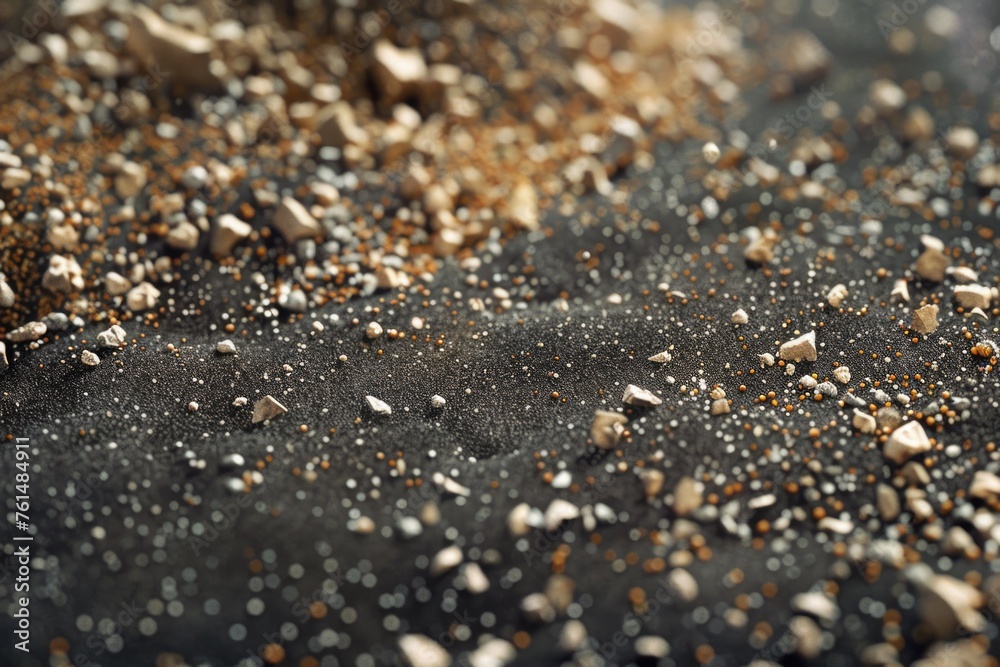 A pile of rocks and gravel on a black surface. Suitable for construction projects A pile of rocks and gravel on a black surface. Suitable for construction projects