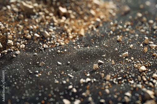 A pile of rocks and gravel on a black surface. Suitable for construction projects