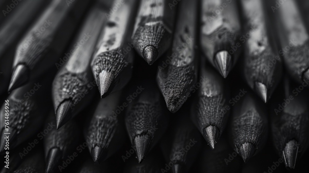 Detailed view of a group of pencils. Ideal for educational concepts