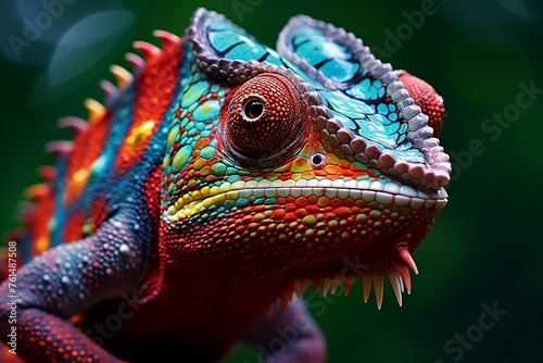 The vibrant pattern of a chameleons skin  showcasing the adaptability and mesmerizing beauty of reptilian wildlife
