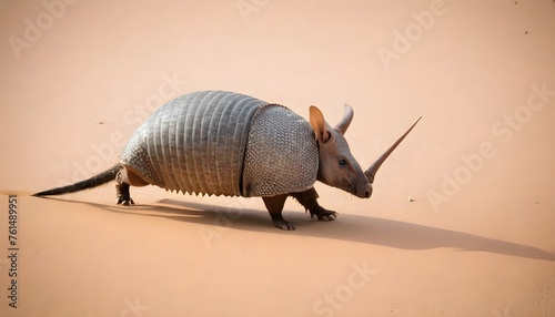 An Armadillo Scurrying Across The Desert Sand