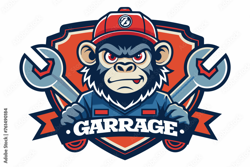 grease and monkey logo illustration