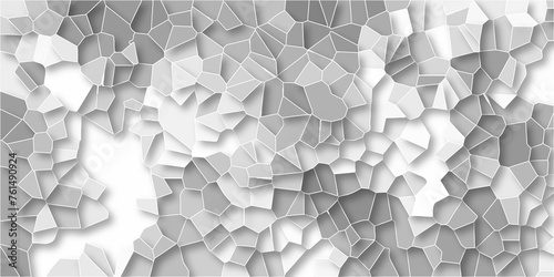 Abstract colorful gray, beige mosaic pattern. Pebble seamless pattern vector illustration Quartz light gray and light Broken Stained Glass Background with black outlines 3d Voronoi diagram photo