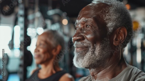 A man and a woman working out in a gym. Suitable for fitness and health concepts