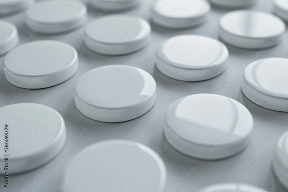 A collection of white buttons on a table. Perfect for crafting projects A collection of white buttons on a table. Perfect for crafting projects
