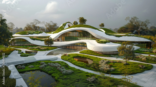 3D model of a sustainable neo-futuristic community center