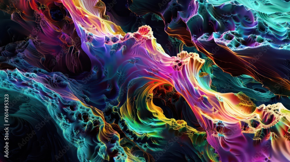 Obraz premium Vibrant abstract background adorned with quantum fractals. 