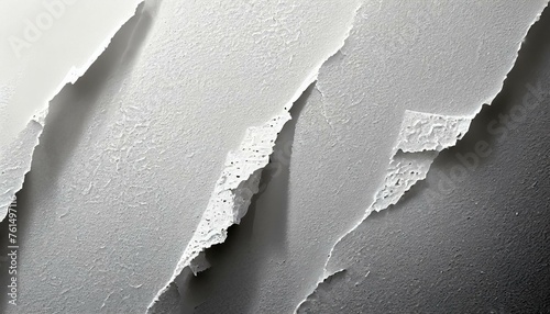 Illustration of white poster paper texture wet and stuck to the wall 