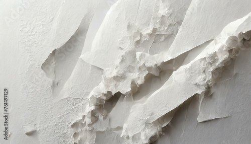 Illustration of white poster paper texture wet and stuck to the wall 