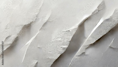 Illustration of white poster paper texture wet and stuck to the wall 