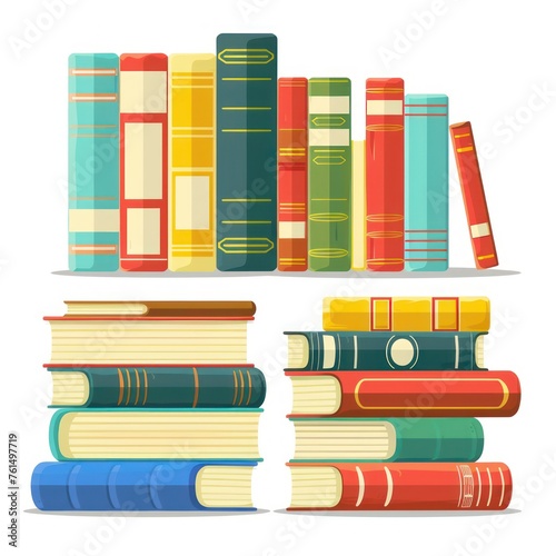 Illustration of a stack of books clipart on a white background