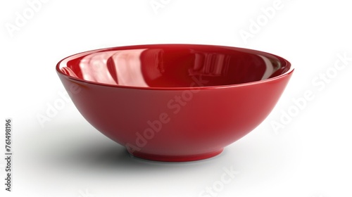 A red bowl placed on a white surface, suitable for various concepts