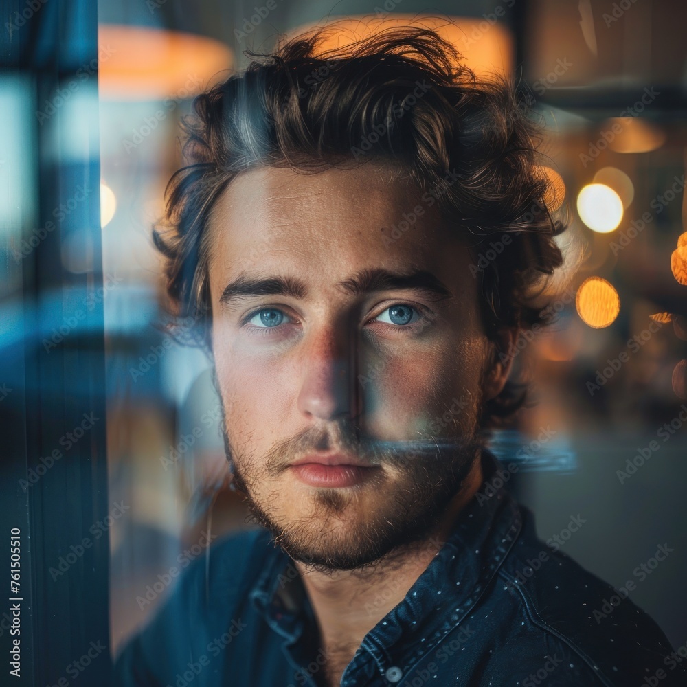 Fototapeta premium photography of a young entrepreneur with a determined expression the portrait image reflecting his ambition and drive to succeed in the business world